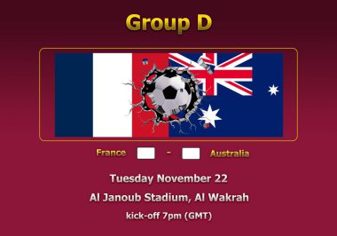 Dünya Kupası Katar 2022 Şampiyonası 'nın 3 boyutlu illüstrasyon grubu aşaması.