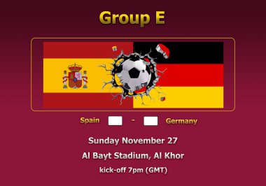 Dünya Kupası Katar 2022 Şampiyonası 'nın 3 boyutlu illüstrasyon grubu aşaması.