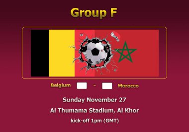 Dünya Kupası Katar 2022 Şampiyonası 'nın 3 boyutlu illüstrasyon grubu aşaması.