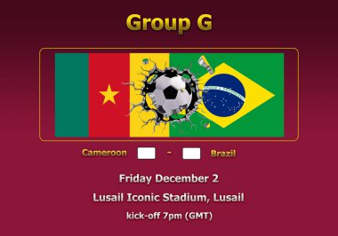 Dünya Kupası Katar 2022 Şampiyonası 'nın 3 boyutlu illüstrasyon grubu aşaması.