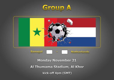 Dünya Kupası Katar 2022 Şampiyonası 'nın 3 boyutlu illüstrasyon grubu aşaması.