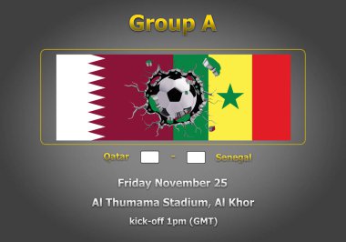 Dünya Kupası Katar 2022 Şampiyonası 'nın 3 boyutlu illüstrasyon grubu aşaması.