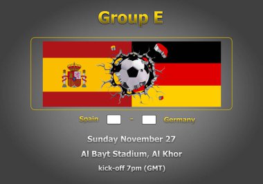 Dünya Kupası Katar 2022 Şampiyonası 'nın 3 boyutlu illüstrasyon grubu aşaması.