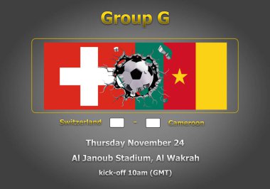 Dünya Kupası Katar 2022 Şampiyonası 'nın 3 boyutlu illüstrasyon grubu aşaması.