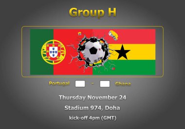 Dünya Kupası Katar 2022 Şampiyonası 'nın 3 boyutlu illüstrasyon grubu aşaması.