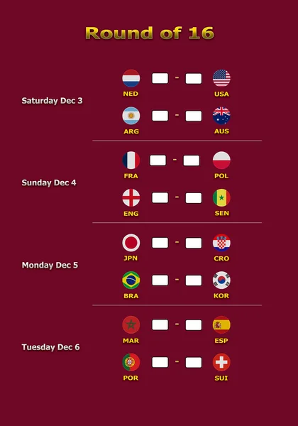 Concepto Ronda Ilustración Equipos Copa Mundial Qatar 2022 Campeonato —  Fotos de Stock