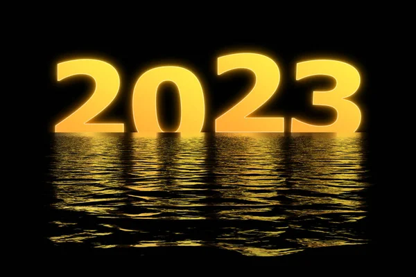 Illustrationskonzept Neujahr 2023 Design Mit 2023 Und Schatten Wasser — Stockfoto