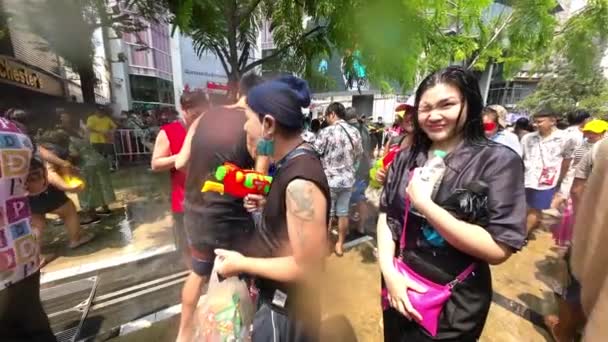 Siam Square Bangkok Tailandia Abr 2023 Festival Songkran Acción Corta — Vídeo de stock