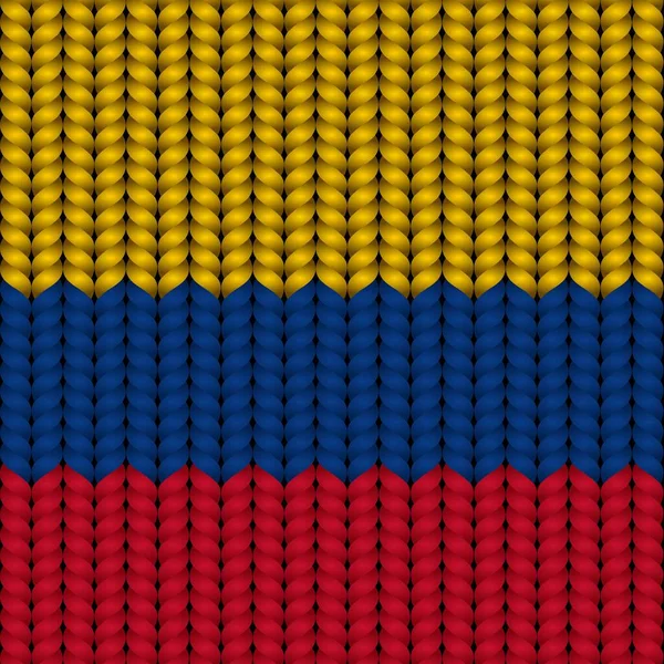 Bandeira Colômbia Uma Corda Trançada — Vetor de Stock