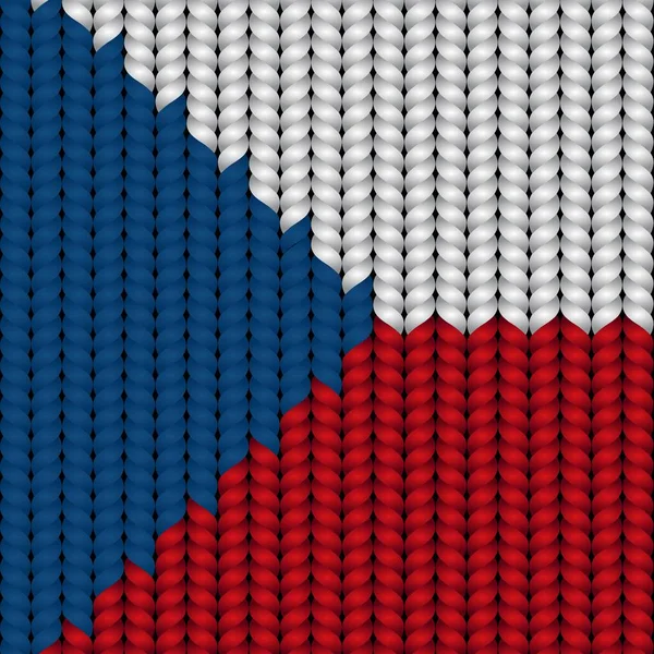 Tjeckiens Flagga Flätad Rop — Stock vektor