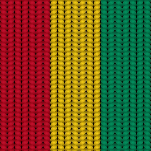 Guineas Flagga Ett Flätat Band — Stock vektor