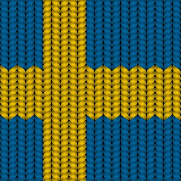 Bandiera Della Svezia Ciuffo Intrecciato — Vettoriale Stock
