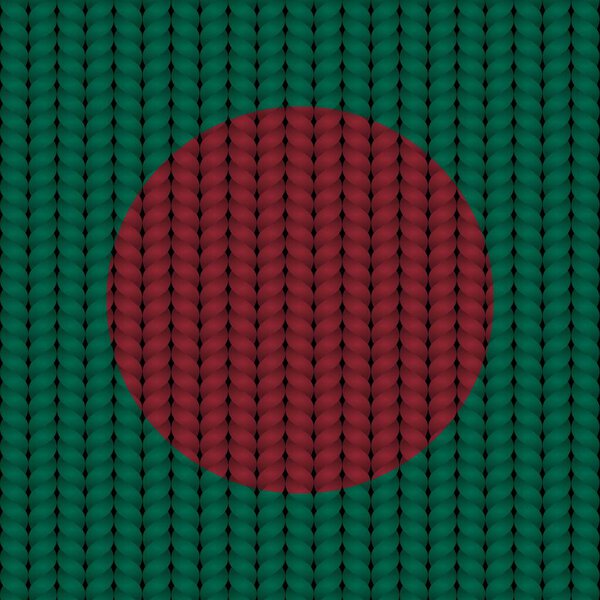 Флаг Бангладеш на плетеной веревке.