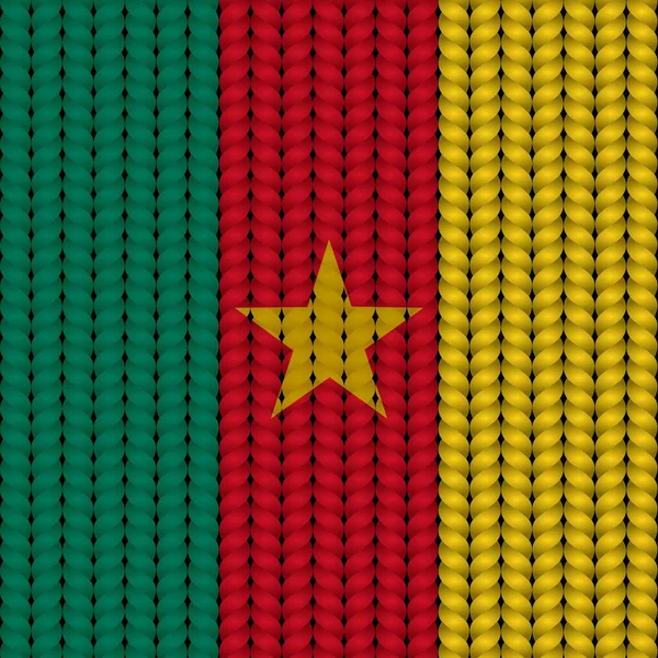 Drapeau Cameroun Sur Une Corde Tressée — Image vectorielle