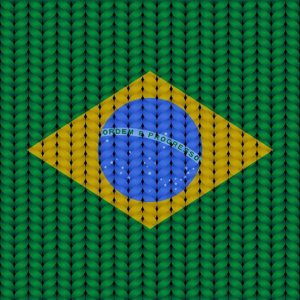 Brezilya Bayrağı Örülmüş Bir Iple — Stok Vektör