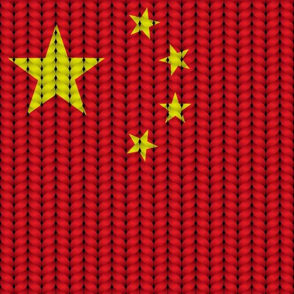 Bandiera Della Cina Una Goccia Intrecciata — Vettoriale Stock