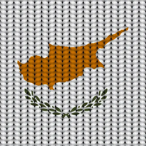 挂在辫子上的塞浦路斯国旗 — 图库矢量图片