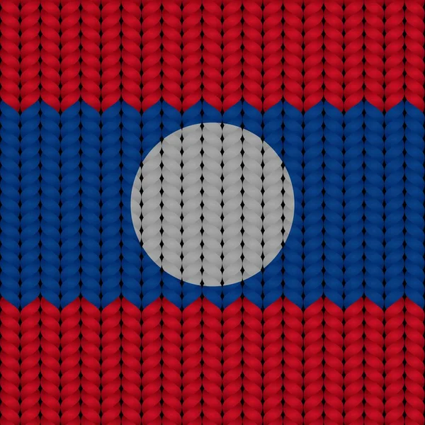 Bandera Laos Una Cuerda Trenzada — Archivo Imágenes Vectoriales