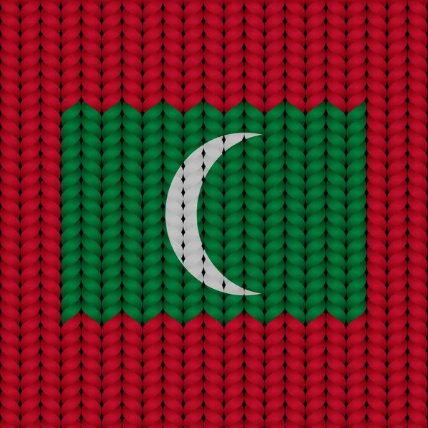 Drapeau Des Maldives Sur Une Corde Tressée — Image vectorielle