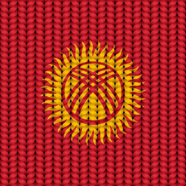 Bandiera Del Kirghizistan Ciuffo Intrecciato — Vettoriale Stock