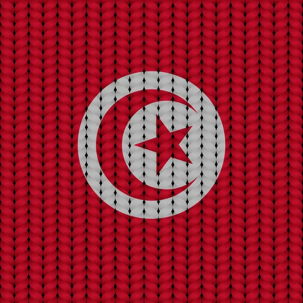 Tunisiens Flagga Ett Flätat Band — Stock vektor