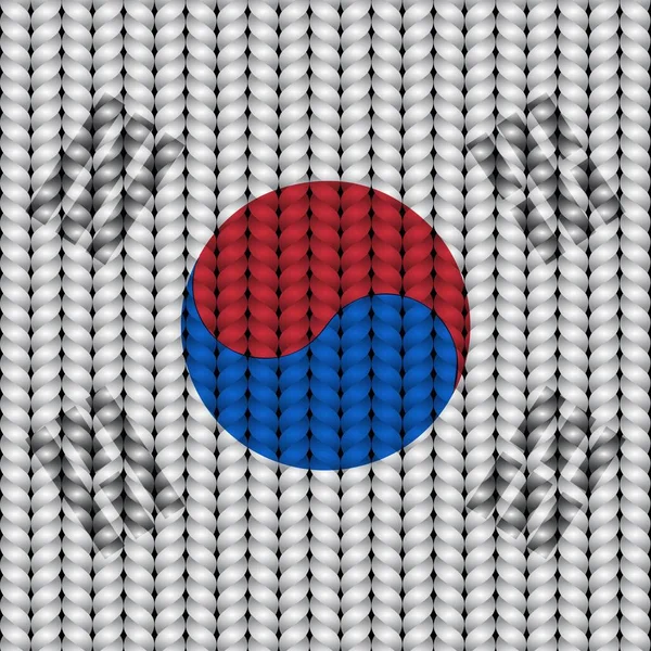 Флаг Южной Кореи Плетеной Верёвке — стоковый вектор