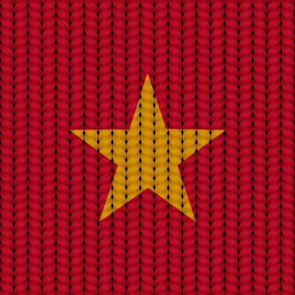 Vietnamská Vlajka Spletené Kapce — Stockový vektor