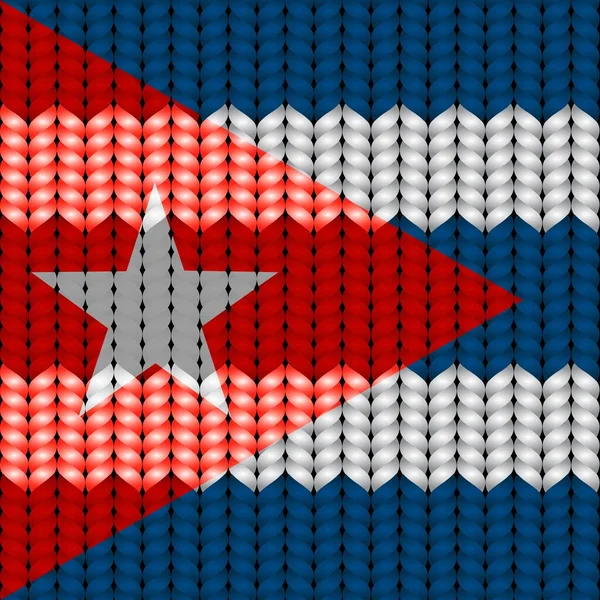 Küba Bayrağı Örülmüş Bir Iple — Stok Vektör