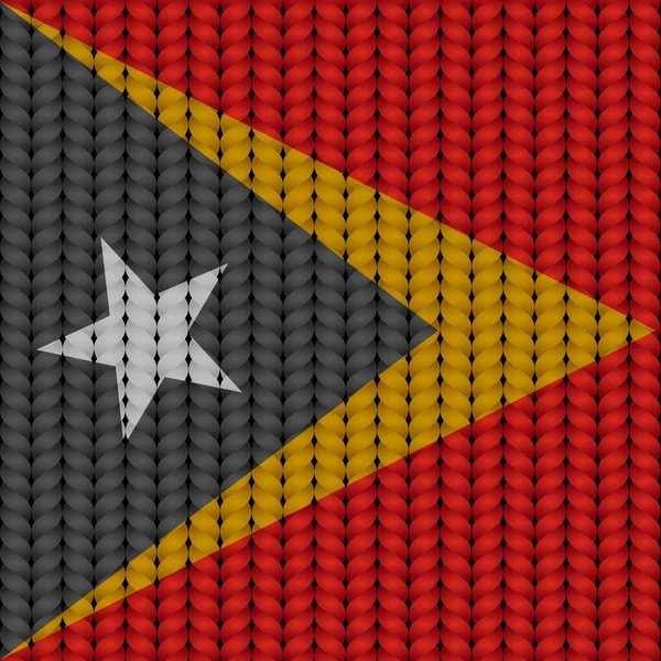 Bandeira Timor Leste Numa Ropa Trançada — Vetor de Stock