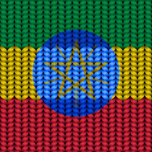 Etiyopya Bayrağı Örülmüş Bir Iple — Stok Vektör