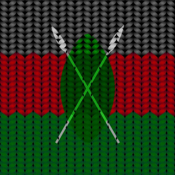 Флаг Кении Плетеной Веревке — стоковый вектор