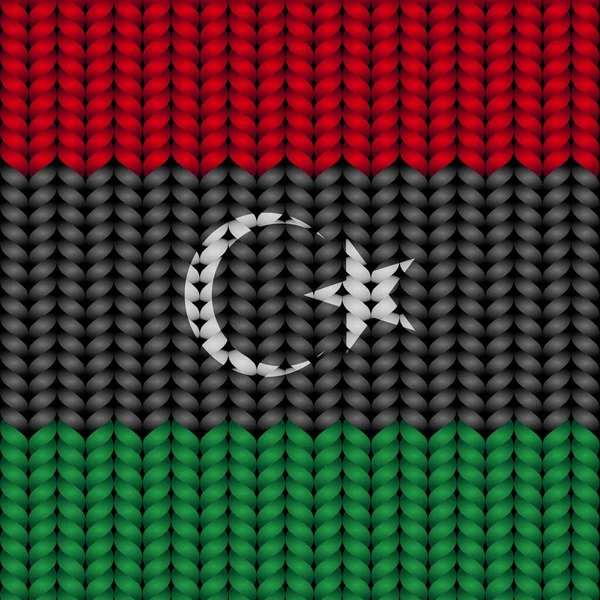 Flaga Libii Plecionym Grzbiecie — Wektor stockowy