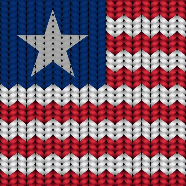 Bandera Liberia Una Cuerda Trenzada — Vector de stock