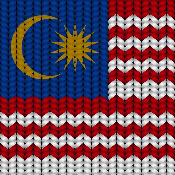 Bandera Malasia Una Cuerda Trenzada — Vector de stock