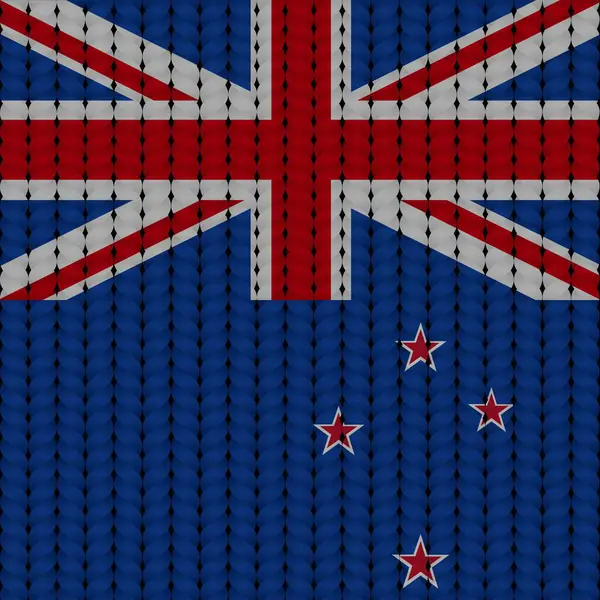 新西兰国旗挂在辫子上 — 图库矢量图片