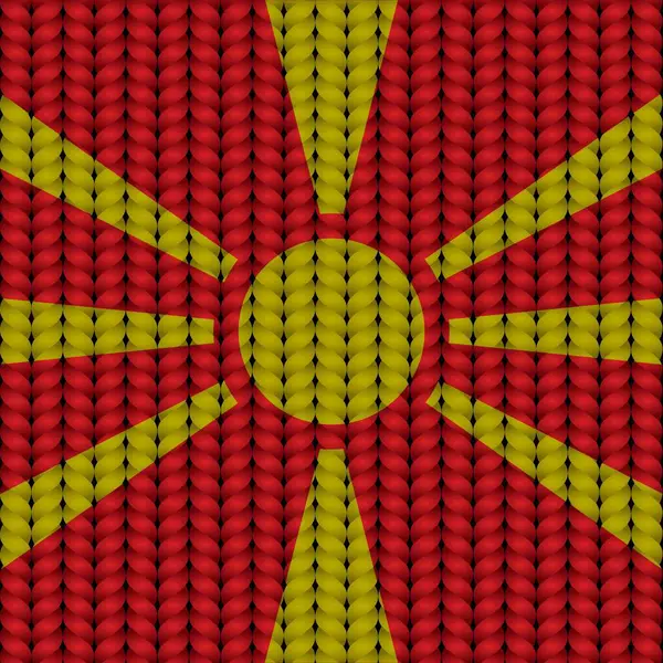Bandiera Della Macedonia Del Nord Ciuffo Intrecciato — Vettoriale Stock