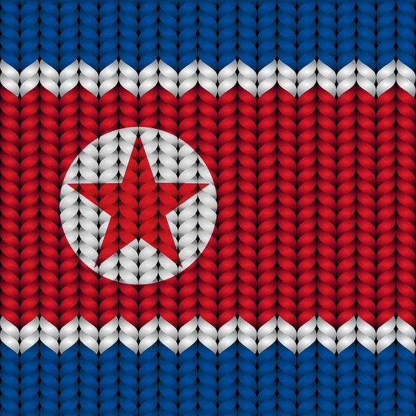 Flaga Korei Północnej Plecionym Ropie — Wektor stockowy