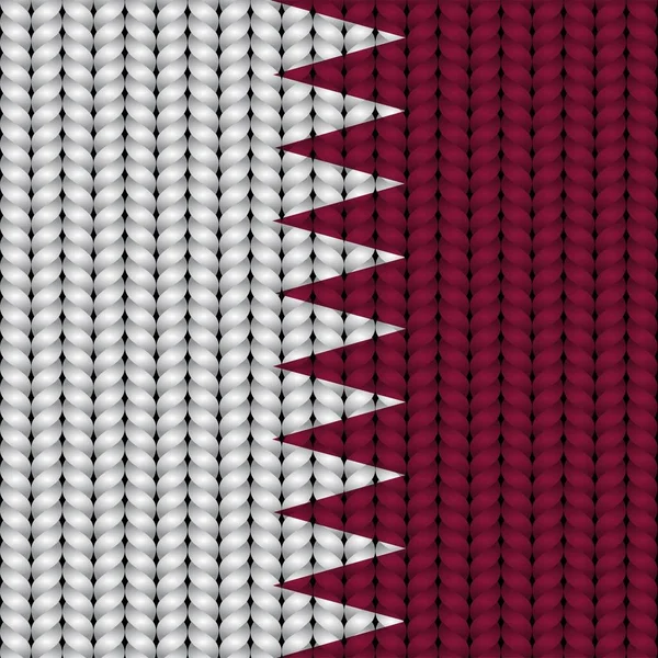 Qatars Flagga Ett Flätat Band — Stock vektor