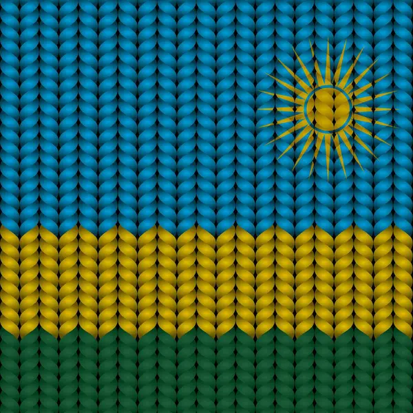 編組でルワンダの旗 — ストックベクタ