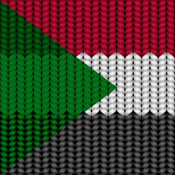 Sudans Flagga Ett Flätat Rop — Stock vektor
