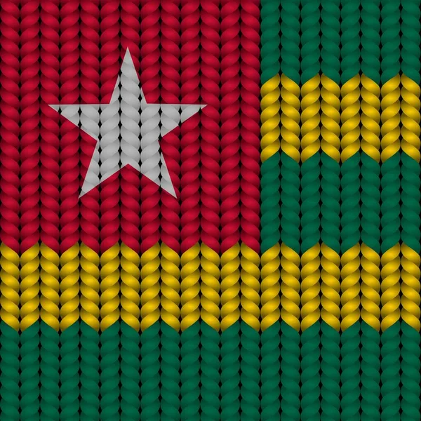 Drapeau Togo Sur Une Corde Tressée — Image vectorielle
