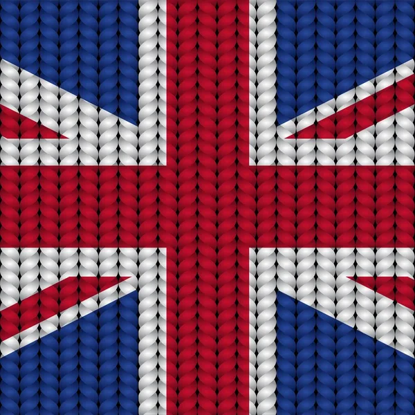 Drapeau Royaume Uni Sur Une Corde Tressée — Image vectorielle