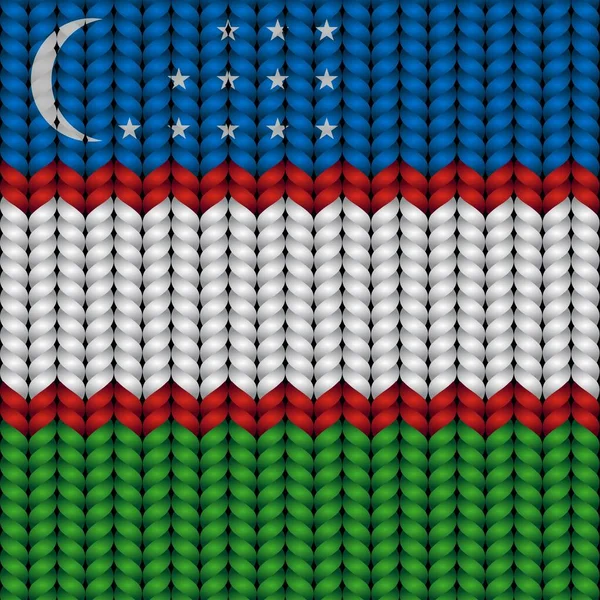 編組でウズベキスタンの旗 — ストックベクタ