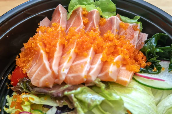 Sashimi Japanska Nationalrätten Innehåller Många Typer Fiskkött Såsom Lax — Stockfoto