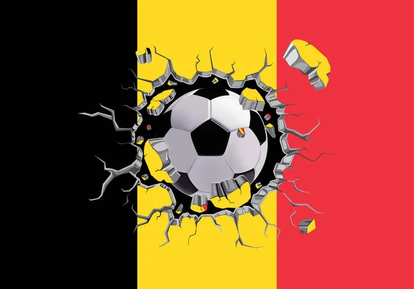 Football Wall Belgium Flag Pattern Attached — Stock Photo, Image