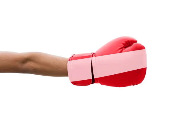 Vlajka Rakouska Boxerských Rukavicích — Stock fotografie