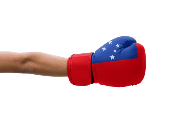 Bandera Samoa Guantes Boxeo — Foto de Stock