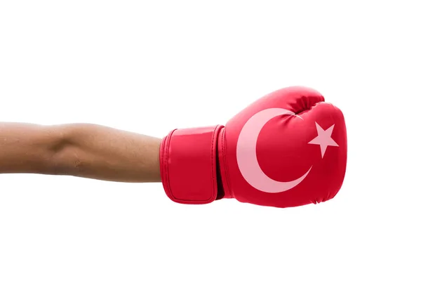Flaga Turkiye Rękawiczkach Bokserskich — Zdjęcie stockowe