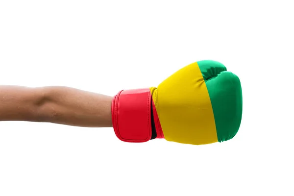Vlajka Guineje Boxerských Rukavicích — Stock fotografie