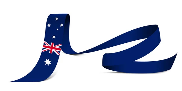Ilustrace Vlajka Austrálie Tkanině Stuha Pozadí — Stock fotografie